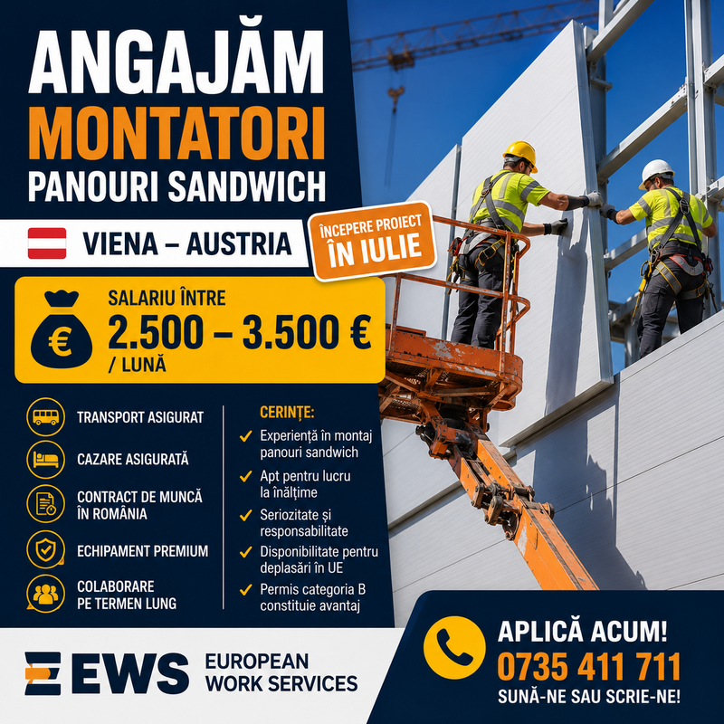 Montatori panouri sandwich structuri metalice - Austria